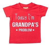 Today I'm Grandpa's Problème T-shirt Bébé Tout-petit Enfants disponible en tailles 0-6 Months pour 14-15 Ans Diverses Couleurs Disponibles - Rouge, 12-18 Months