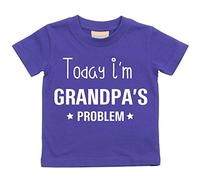 Today I'm Grandpa's Problème T-shirt Bébé Tout-petit Enfants disponible en tailles 0-6 Months pour 14-15 Ans Diverses Couleurs Disponibles - Pourpre, 12-18 Months