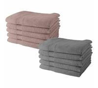 TODAY Lot de 10 Serviettes de Toilette 50x90 cm 100% Coton - 5 Roses des sables + 5 Acier