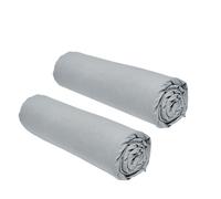 TODAY Lot de 2 draps-housse acier - 140 x 190 cm