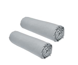 TODAY Lot de 2 draps-housse acier - 140 x 190 cm
