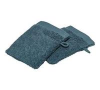 Today - Lot de 2 gants de toilette - 100% coton BIO - Bleu paon Bleu G
