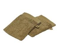 Today - Lot de 2 gants de toilette - 100% coton BIO - Marron bronze G