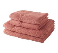 TODAY Lot de 2 Serviettes de Bain 50x100 cm + 2 Draps de Bain 70x130 cm Terracotta 100% coton