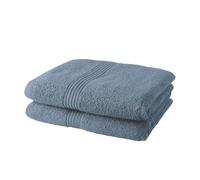 Today – Lot de 2 serviettes de toilette – 50 x 90 cm – 100% coton – Denim