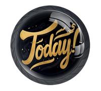 Today - Lot de 4 boutons de placard et tiroirs décoratifs pour cuisine, salon, salle de bain, placard, pour commode et armoires modernes