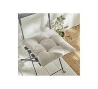 Today - Assise matelassée CHARME - Chambray et petite broderie Berenice - 40 x 40 cm