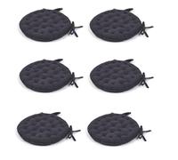 TODAY Lot De 6 Galettes De Chaise Rondes en Coton Matelassé - Gris Fusain - D 40 Cm