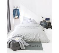 Housse de couette Mon Nid Douillet, Gris, Adulte, 220x240cm, 2 personnes, 100% Coton Gris clair