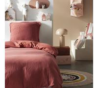 TODAY Parure de lit 1 Personne 140x240 cm Gaze de Coton Unie Terracotta