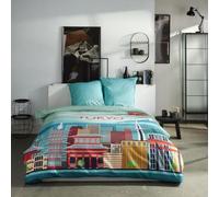 Today – Parure de lit Java – 220x240 cm 2 personnes + 2 taies 63x63 cm – Imprimée Tokyo Multicolor
