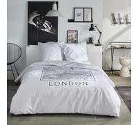 Today Parure de lit 2 Personnes 220x240cm + 2 taies oreillers 63x63 cm imprimée Java 1,2, Blanc