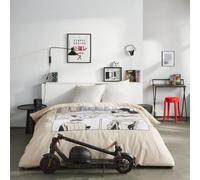 Today Parure de lit 2 Personnes 220x240cm + 2 taies oreillers 63x63 cm imprimée Java 1,7, Manga Beige