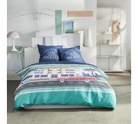 Parure de lit - TODAY - JAVA - 2 personnes - 240x220 cm - Coton - Imprimé Los Angeles - Bleu