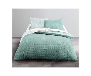 Today Parure de Lit 220X240 2 Personnes Coton Imprime Bleu Ethnique Borneo