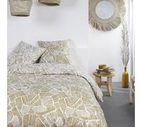 Parure De Lit Imprimé Graphique Coton 240x220cm Marron