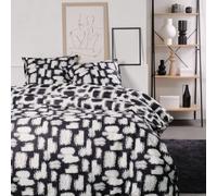 TODAY Parure De Lit Double Réversible Sunshine en Coton Imprimé D'esquisses - Noir/Blanc- 240 X 260 Cm