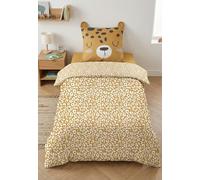 TODAY Parure de Lit Enfant Léopard, 100% Coton 57 Fils, Housse de Couette + Taie d'oreiller (135x200 + 80x80 cm)