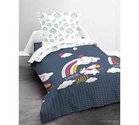 TODAY Parure Enfant - Housse de Couette 140x200 cm + 1 taie d'oreiller 63x63 cm - 100% Coton 57 Fils - Dessin LAHAUT