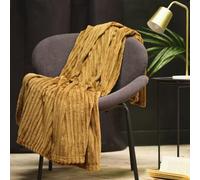 TODAY Plaid en Velours Cotelé Essential - Bronze - L 150 X L 200 Cm