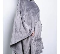 Today Plaid Poncho 140/170 Fusain Cocoon