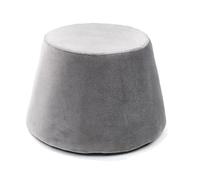 TODAY Pouf Cylindrique en Effet Velours Cocoon - Gris - L 31.5 X L 34 X H 46.5 Cm