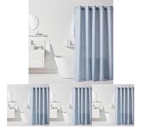 TODAY Rideau de Douche gauffré 180/200 Polyester Blue Utility (Lot de 4)
