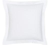 - Taie d'oreiller carrée à volant plat - 100% coton BIO - 63 x 63 cm - Blanc craie