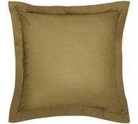 - Taie d'oreiller carrée à volant plat - 100% coton BIO - 63 x 63 cm - Marron bronze