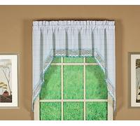 Today's Curtain Adirondack Lot de 2 guirlandes au Crochet 2 Tons 96,5 cm Blanc/Bleu 152,4 x 96,5 cm