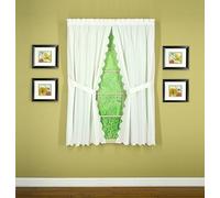 Today's Curtain Aujourd 'Hui Panneau d'Orleans Paire de Rideaux avec embrasses Tambour festonné Edge, Blanc, 152,4 cm L x 114,3 cm L/TB