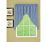 Today's Curtain Aujourd 'Hui Rideau Orleans Swag Paire Tambour festonné Edge, Bleu, 152,4 cm L x 96,5 cm L