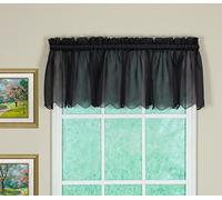 Today's Curtain Emelia Cantonnière Originale en Voile, Noir, 152,4 cm de Large x 35,6 cm de Long