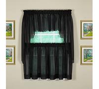 Today's Curtain Emelia Original Paire de voilages, Noir, 152,4 x 76,2 cm (l x L)