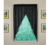 Today's Curtain Emelia Original Paire de voilages, Noir, 228,6 x 160 cm (l x L)