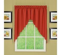 Today's Curtain Orleans CA2003K Paire de Rideaux à Bords festonnés Rouge Brique 96,5 x 96,5 cm