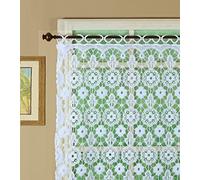Today's Curtain Panneau médaillon en macramé 160 cm, Blanc, 122 x 160 cm (l x L)