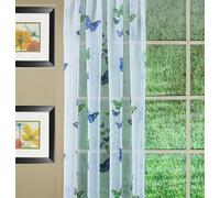 Today's Curtain Panneau Semi-Transparent imprimé Papillons, 213,4 cm, Bleu, 137,2 cm de Large x 213,4 cm de Long