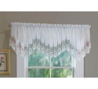 Today's Curtain, Vintage Macramé Organza Croissant 45,7 cm, Blanc/Rose, 147,3 cm (l) x 45,7 cm (L)
