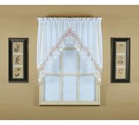 Today's Curtain, Vintage Macramé Organza Swag 96,5 cm, Blanc/Rose, 147,3 cm (l) x 96,5 cm (L)