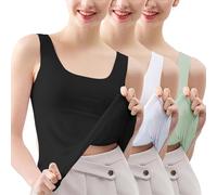 Todays Daily Deals Clearance HUIFUAO Lot de 3 débardeurs pour Femme - Grande Taille - sans Manches - pour l'été - Basique - Noir - Col carré - pour Gym, Sport, Course à Pied, Yoga