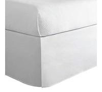 TODAY'S HOME Cache-sommier Classique sur Mesure, Design en mélange de Coton, Longueur de Chute de 35,6 cm, lit Double, Blanc