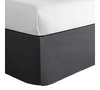 TODAY'S HOME TOH24914GREY03 Jupe de lit Classique sur Mesure à Volants Anti-poussière, Design en Coton mélangé, Longueur de Chute de 35,6 cm, Grand lit, Gris
