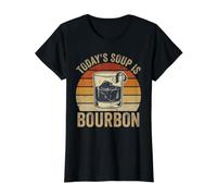Todays Soup is Bourbon Verre à Whisky rétro Motif Coucher de Soleil T-Shirt Graphique avec Valeur