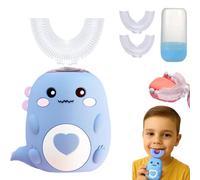 Toddla U-Shaped 360º Ultrasonic Toothbrush, U Shaped Toothbrush 2-6/6-12 Years, Dinosaur Toothbrush Kids, Whole Mouth Cleaning, Soft Silicone, Brushing Takes Just 60s, Kid-Friendly Design (C,6-12)