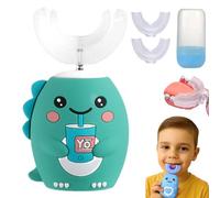 Toddla U-Shaped 360º Ultrasonic Toothbrush, U Shaped Toothbrush 2-6/6-12 Years, Dinosaur Toothbrush Kids, Whole Mouth Cleaning, Soft Silicone, Brushing Takes Just 60s, Kid-Friendly Design (F,6-12)