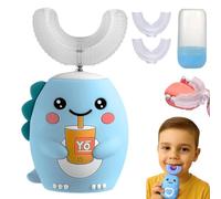 Toddla U-Shaped 360º Ultrasonic Toothbrush, U Shaped Toothbrush 2-6/6-12 Years, Dinosaur Toothbrush Kids, Whole Mouth Cleaning, Soft Silicone, Brushing Takes Just 60s, Kid-Friendly Design (E,6-12)