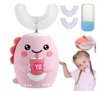 Toddla U-Shaped 360º Ultrasonic Toothbrush, U Shaped Toothbrush 2-6/6-12 Years, Dinosaur Toothbrush Kids, Whole Mouth Cleaning, Soft Silicone, Brushing Takes Just 60s, Kid-Friendly Design (D,2-6)