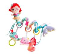 Toddler Activity jouet - poussette suspendue, siège d'auto en peluche, comédie musicale | Boîte de musique sensorielle texturée douce de sirène interactive BB BB SQUIKER bébé bébé 0-3 ans Play de dive