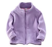 Toddler Baby Fleece Jacket Boys Girls Long Sleeve Full Zip Fleece Jacket Kids Coat with Pockets Fall Winter Outerwear Cute Coat Jacket Fall Winter Clothes (Purple, 4-5 Years) f1113